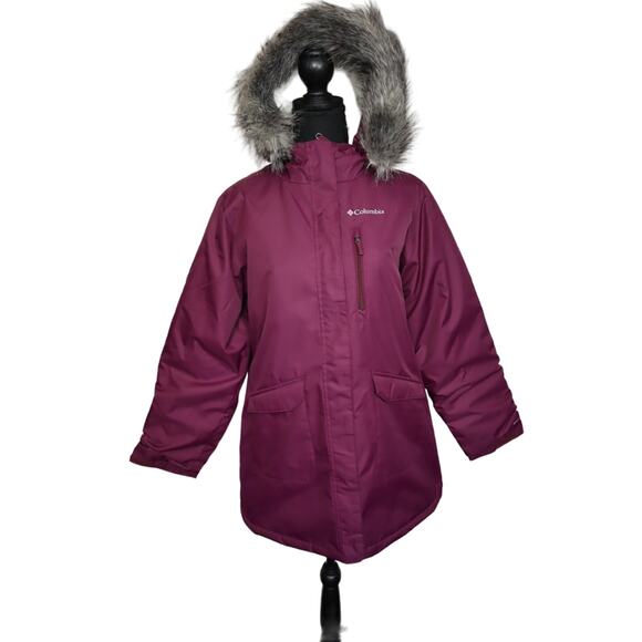 Columbia Girls‎ Purple Suttle Mountain Long Insulated Jacket Size Youth XL - Picture 2 of 6